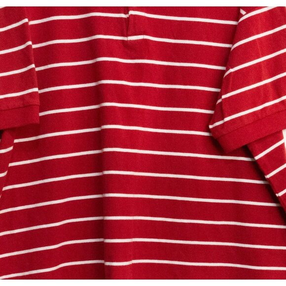 Steve & Barrys Mens Red & White Striped Polo Shirt 2XL Cotton Casual Short Sleev - Picture 3 of 6